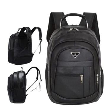 Imagem de Mochila Couro Média Masculina Feminina Reforçada Com Cabo de Aço - New