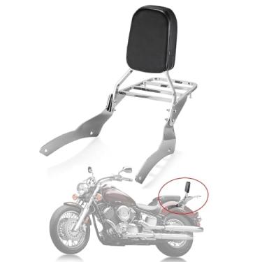 Imagem de Encosto traseiro Sissy Bar com bagagem, psler Sissy Bar Rack almofada de encosto para Vstar 650 XVS650A 1999 e para VStar 400 650 Classic Dragstar 400 650 Classic 1998-2014