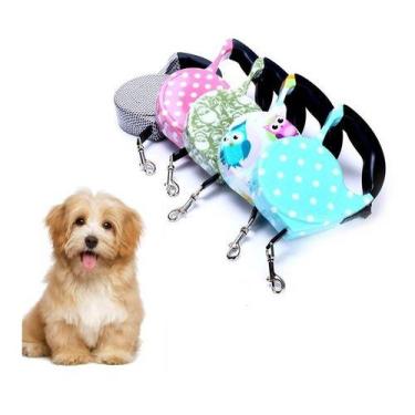 Imagem de Guia Retrátil para Coleira Passeio de Cachorros Cães Gatos - 5 Metros 