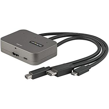 Imagem de StarTech. Adaptador 3 em 1 Multiport para HDMI - Conversor 4K 60Hz USB-C, HDMI ou Mini DisplayPort para HDMI para sala de reuniões - Adaptador de vídeo digital AV para conectar monitor/monitor HDMI (CDPHDMDP2HD)