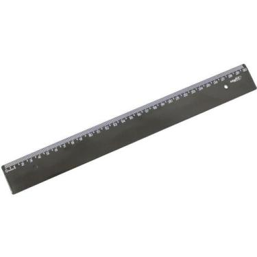 Imagem de Régua de Poliestireno NEW Line BLACK 30CM  Pacote com 10 Unidades - Wa