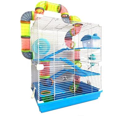 Imagem de Grande Habitat Habitat Blue Hamster Mansion Habitat Home House Cage de 5 andares