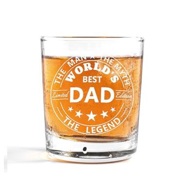 Imagem de Nogrit World's Best Dad Copos de uísque 290 ml, presentes para o melhor pai para o dia dos pais, aniversário de filhos filhas, presentes para o pai, copos de pedras à moda antiga para beber coquetel