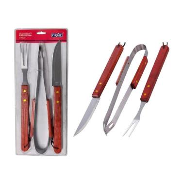 Imagem de Kit Churrasco Inox 3 Pcs Essencial Ud 3701 - Fixxar
