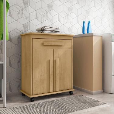 Imagem de Armário Multiuso 2 Portas 1 Gaveta Com Rodízios Chile Cinamomo