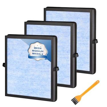 Imagem de Fanulter Pacote com 3 filtros de ar MK04 de substituição para purificador de ar Aroeve MK04 MG04JH, substituição 4 em 1 H13 True HEPA Aroeve para quarto e escritório, em comparação com a peça MK04LX