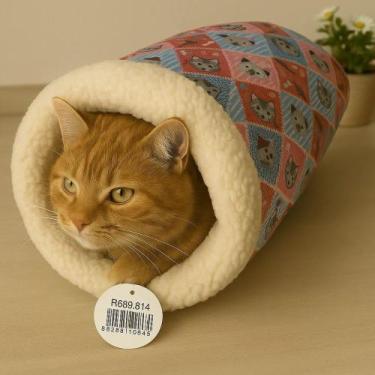Imagem de Cama Toca Para Gatos Saco De Dormir Ultra Macio Em Sherpa Peludinha Ma