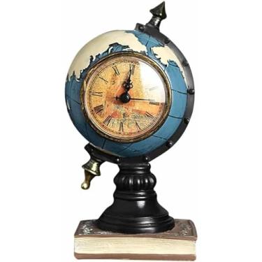 Imagem de Decoração de mobiliário doméstico globo modelagem relógio de mesa sala de estar TV armário decoração relógio escritório decoração de mesa-D||24 cm