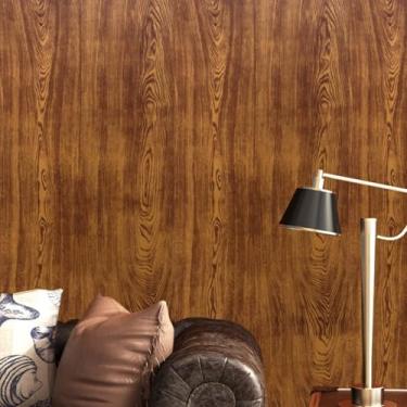 Imagem de Adesivos de madeira de jacarandá à prova d 'água PVC autoadesivo papel de parede adesivos de porta renovação adesivos de parede móveis mudança de cor papel de parede