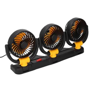 Imagem de AUNMAS Triple Head Fil Com Porta -telefone para Carro, Velocidade Portátil Speed Ajustável Ventilador de Painel de Carro Com Plugue de Isqueiro para Veículos, Trailers, SUVs (12V)