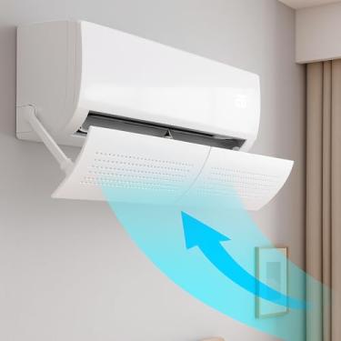Imagem de Defletor De Ar Condicionado Split Ajustável Universal | Protetor Direcionador De Vento Branco, Para Aparelhos De 7000 A 24000 Btus, Sem Furos