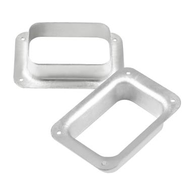 Imagem de (Pacote com 2) Saída de calha de alumínio – 5 cm x 7,6 cm – Conector de calha de chuva durável com 4 furos pré-perfurados para fácil instalação – Serve para calhas padrão K-Style – à prova de ferrugem