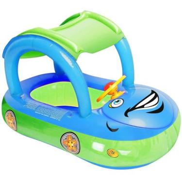 Imagem de Baby Pool Float iGeekid em forma de carro com dossel de 6 a 36 meses