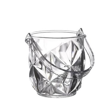 Imagem de baldes de gelo Balde de gelo acrílico 1200 ml com alça transparente para champanhe para bar, festa e restaurante