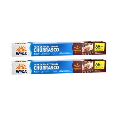 Imagem de Kit 2 Celofane Bobina Filma Poliéster Rolo Assados 65 Metros