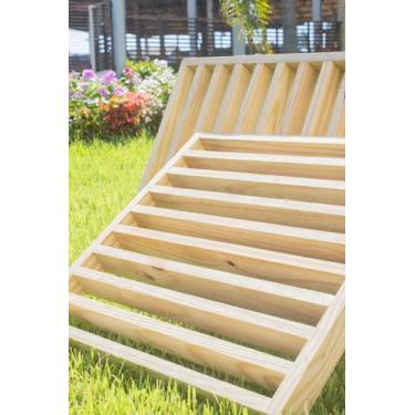 Imagem de Módulo cobogó (elemento vazado) ripado de Pinus tratado 50x50 centímet