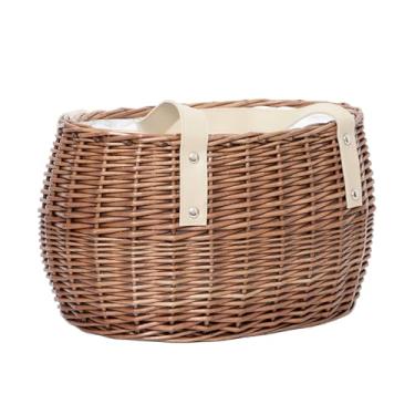 Imagem de Cesta térmica de salgueiro tecida à mão – Forro de lona com zíper para alimentos, mantimentos ou uso doméstico (28 x 20 x 19,9 cm)