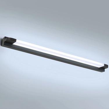 Imagem de Luminária de parede LED para banheiro, preta, com espelho frontal, IP44, para exibição de fotos, luminária de parede para espelho, arandela para hotéis e restaurantes, luminária de leitura m