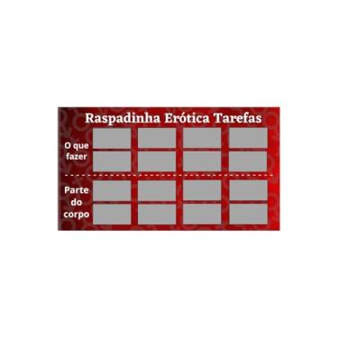 Imagem de Raspadinha Erótica Tarefas 5 Cartelas com 8 Raspadinhas Individuais Jogo Adulto