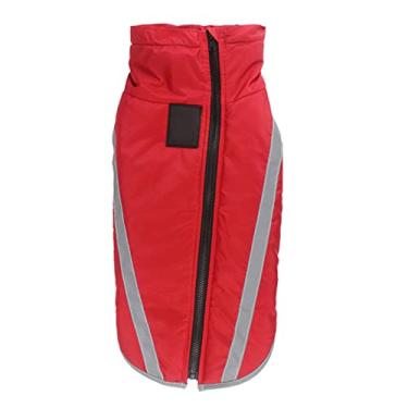 Imagem de Jaqueta Refletiva e Impermeável para Cães Colete Quente de Inverno Tecido Poliéster Espesso Aquecedor Médio Grande Porte