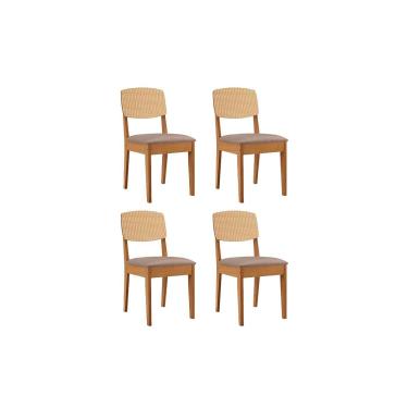 Imagem de Kit 4 Cadeiras de Cozinha Havana Premium 4 Un Naturalle/Linho Capuccino - Rufato