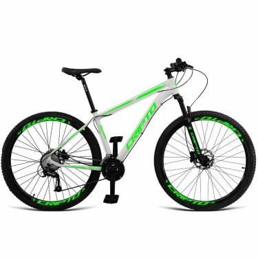 Imagem de Bicicleta Aro 29 Cripto 24 Marchas Shimano Freios Hidraulico - Branco-verde - 21" Branco-verde