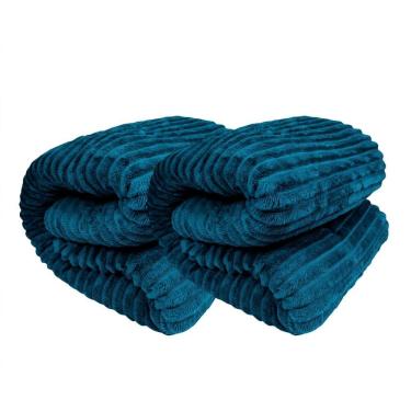 Imagem de Manta Cobertor Casal Corttex Luster Canelada 180x220cm Microfibra Antialérgico Super Macio Premium