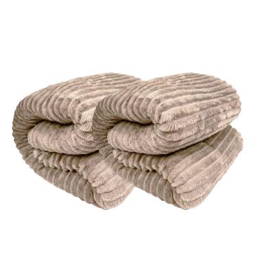 Imagem de Manta Cobertor Casal Corttex Luster Canelada 180x220cm Microfibra Antialérgico Super Macio Premium