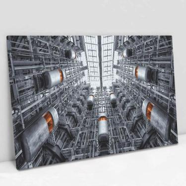 Imagem de Quadro Decorativo Arquitetura Visão dos Elevadores em tela Canvas - Ta