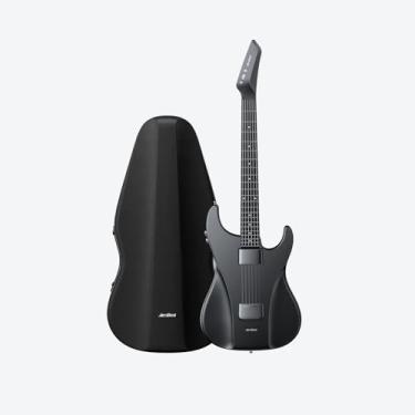 Imagem de AEROBAND Controle MIDI preto em formato de guitarra tamanho completo, guitarra MIDI, criação de música (com bolsa)