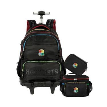 Imagem de Kit Harry Potter Mochila 2EM1 Rodas + Lancheira + Estojo Box