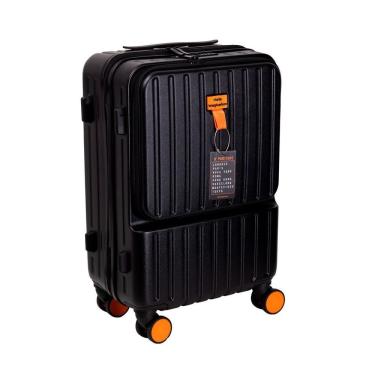 Imagem de Mala de Viagem de Bordo em Policarbonato com Cartela de Adesivos e Bolso para Notebook Até 15 Polegadas com Zíper