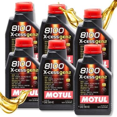 Imagem de Kit 6lt Óleo Motul 8100 Xcess 5w40 Sintético Carro 6 Litros