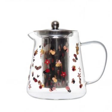 Imagem de Chaleira com Filtro Aço Inox 750ml Vidro Borossilicato Infusor Fogo Ch