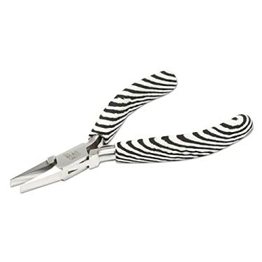 Imagem de The Beadsmith Alicates de ponta plana – linha de impressão de zebra – 152 mm – Cabo confortável com molas de folha dupla – ferramenta de fabricação de joias para criar pulseiras, brincos e colares