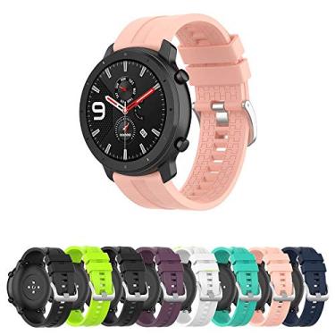 Imagem de Pulseira 22mm Silicone LTimports, compativel com Amazfit GTR 47mm - Gtr4/Gtr3/Gtr2 - Stratos 2/3 - Galaxy Watch 46mm Sm-R800 - Gear S3 Frontier - Galaxy Watch 3 45mm (Rosa)