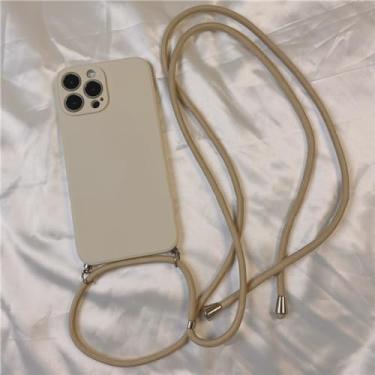 Imagem de Colar crossbody cinta cordão cabo silicone caso de telefone para huawei p50 p40 p30 p20 lite pro capa traseira, branco, para p20 pro