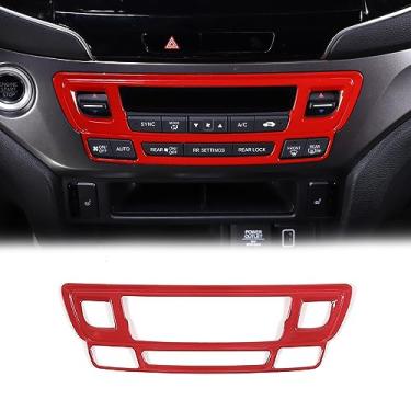 Imagem de HIRUFAIT Acabamento da capa do botão do modo de ar condicionado do console central para Honda Pilot 2016-2022/Honda Ridgeline 2017-2023/Honda Passport 2019-2023 Acessórios interiores material ABS