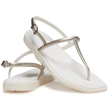 Imagem de Crocs Sandália feminina Miami tanga rasteira, Giz metálico, 38