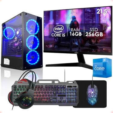 Imagem de PC Gamer Completo Intel Core i5 16GB SSD 256GB Monitor 21,5" Kit Gamer Fonte 400W Strong Tech