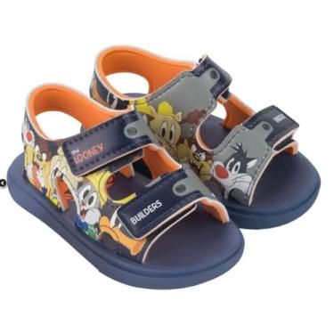 Imagem de Sandália Infantil Grendene Kids Looney Tunes Em Obras Baby Azul 20