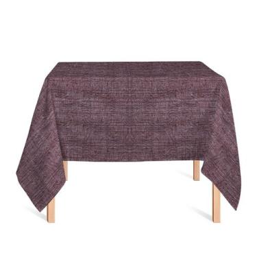 Imagem de Toalha de Mesa Quadrada em Tecido Jacquard Estampado Liso Marrom Escur