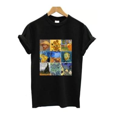 Imagem de Camiseta Baby Look Van Gogh Tumblr Camisa Algodão - SEMPRENALUTA, Pret