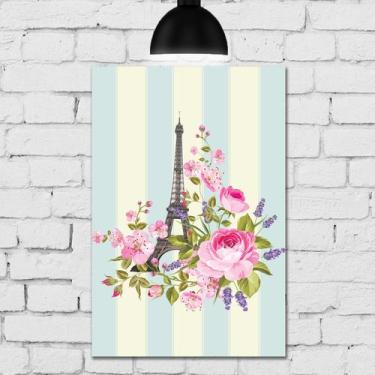 Imagem de Placa Decorativa MDF Torre Eiffel Retrô 30x40 - Quartinhos