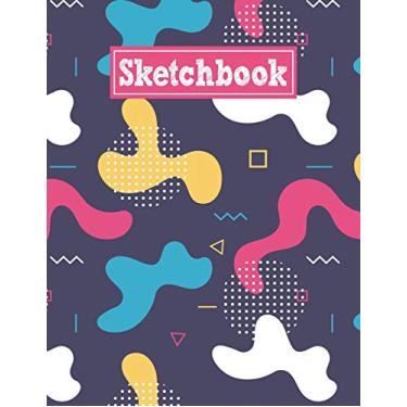 Imagem de Sketchbook: 8.5 x 11 Notebook for Creative Drawing and Sketching Activities with Color Memphis Themed Cover Design
