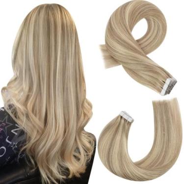 Imagem de Extensões de Cabelo Humano Moresoo - Fita Adesiva - Loiro Mel