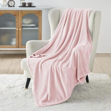 Imagem de Cobertor de Lã Bedsure Rosa - Tamanho Twin (150x200cm) - 300GSM