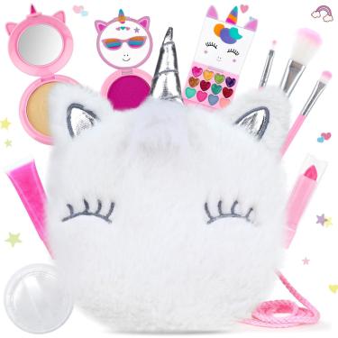 Imagem de Conjunto de maquiagem perryhome Unicorn Cute Kids com mini bolsa de moedas 3 +