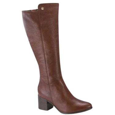Imagem de Bota Bottero 346903 Feminino Wood em couro cano longo saltinho
