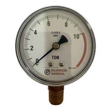 Imagem de Manômetro Pressão Prensa Hidráulica 10 Ton 1/4 Npt